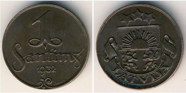 1 Santims Латвия Бронза 