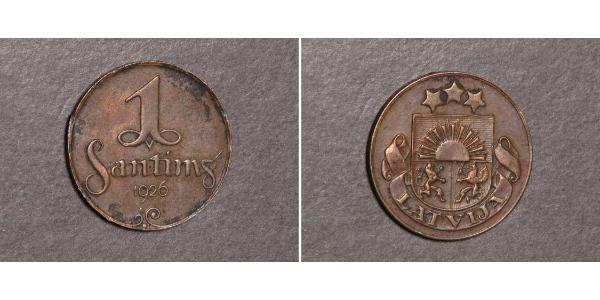 1 Santims Латвія Бронза 