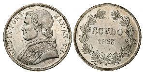 1 Scudo Papal States (752-1870)  Pope Pius IX (1792- 1878)