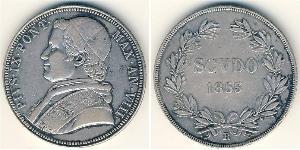 1 Scudo Papal States (752-1870)  Pope Pius IX (1792- 1878)