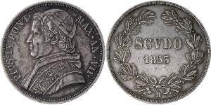 1 Scudo Papal States (752-1870)  Pope Pius IX (1792- 1878)