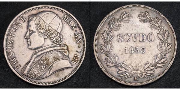 1 Scudo Papal States (752-1870)  Pope Pius IX (1792- 1878)