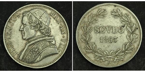 1 Scudo Papal States (752-1870)  Pope Pius IX (1792- 1878)