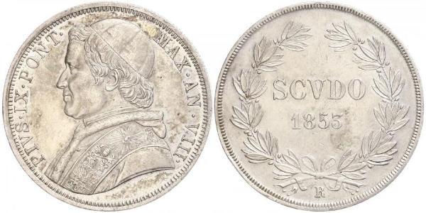 1 Scudo Papal States (752-1870)  Pope Pius IX (1792- 1878)