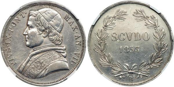 1 Scudo Papal States (752-1870)  Pope Pius IX (1792- 1878)