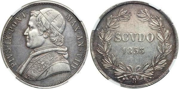 1 Scudo Papal States (752-1870)  Pope Pius IX (1792- 1878)