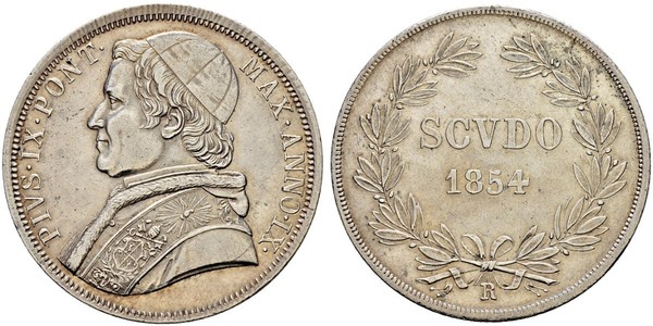 1 Scudo Papal States (752-1870)  Pope Pius IX (1792- 1878)