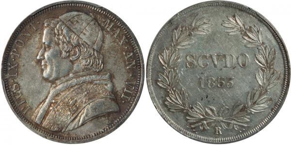 1 Scudo Stato Pontificio (752-1870)  Papa Pio IX (1792- 1878)