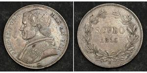 1 Scudo États pontificaux (752-1870)  Pie IX (1792- 1878)