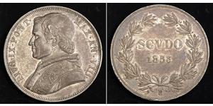 1 Scudo États pontificaux (752-1870)  Pie IX (1792- 1878)