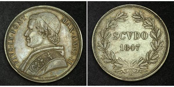 1 Scudo États pontificaux (752-1870)  Pie IX (1792- 1878)