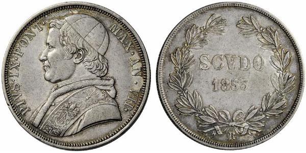 1 Scudo États pontificaux (752-1870)  Pie IX (1792- 1878)