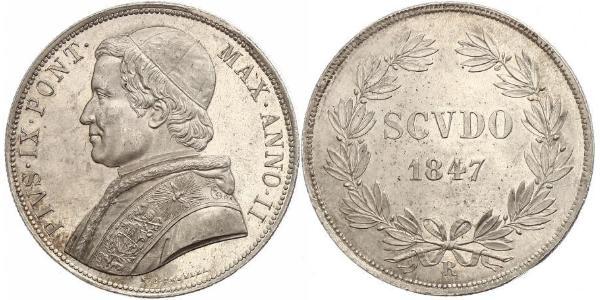 1 Scudo États pontificaux (752-1870)  Pie IX (1792- 1878)