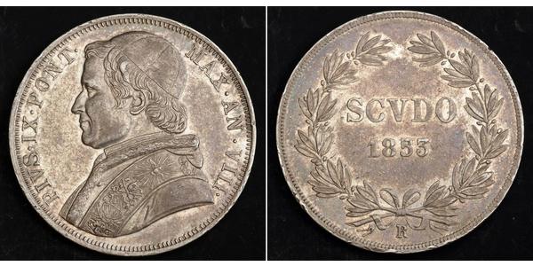 1 Scudo États pontificaux (752-1870)  Pie IX (1792- 1878)