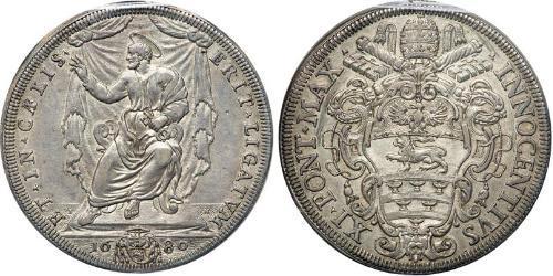 1 Scudo 教皇国 (754 - 1870) 銀 Pope Innocent XI  (1611-1689)