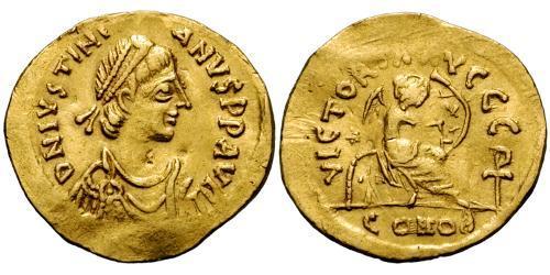 1 Semissis Imperio bizantino (330-1453) Oro Justiniano I (482-565)