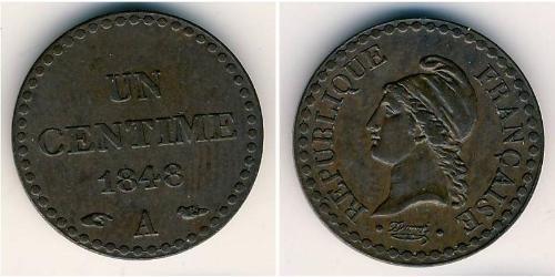 1 Sent Seconda Repubblica francese (1848-1852) Rame 