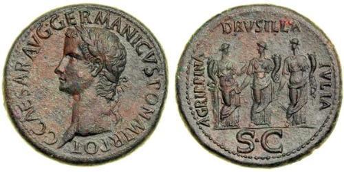 1 Sestercio Imperio romano (27BC-395) Bronce Caligula (12-41)