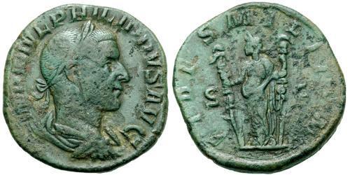 1 Sestercio Imperio romano (27BC-395) Bronce Felipe I (204-249)