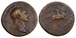 1 Sestertius Roman Empire (27BC-395) Bronze Trajan (53-117)