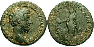 1 Sestertius Roman Empire (27BC-395) Bronze Marcus Aurelius (121-180)