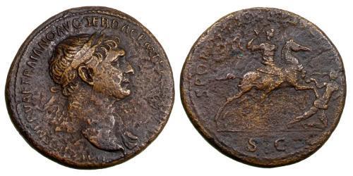 1 Sestertius Roman Empire (27BC-395) Bronze Trajan (53-117)