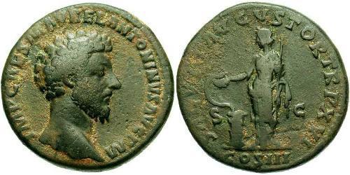 1 Sestertius Roman Empire (27BC-395) Bronze Marcus Aurelius (121-180)