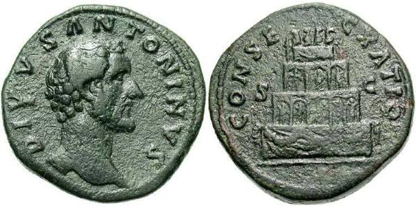1 Sestertius Roman Empire (27BC-395) Bronze Antoninus Pius  (86-161)