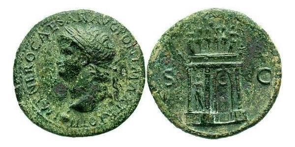 1 Sestertius Roman Empire (27BC-395) Orichalcum Nero  (37- 68)