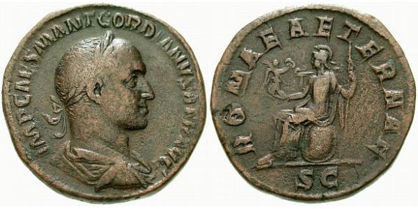1 Sestertius 羅馬帝國 Orichalcum 戈爾迪安二世