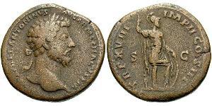 1 Sestertius 羅馬帝國 青铜 Marcus Aurelius (121-180)