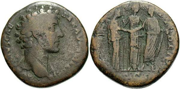 1 Sestertius 羅馬帝國 青铜 Marcus Aurelius (121-180)