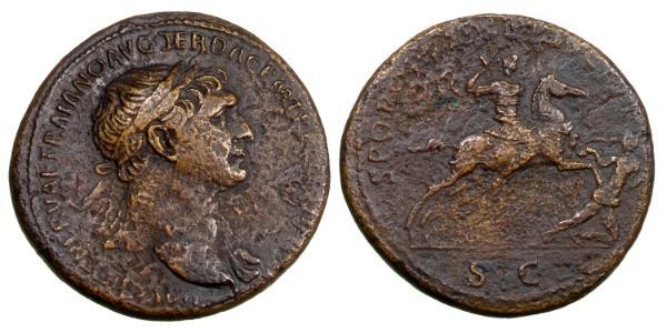 1 Sestertius 羅馬帝國 青铜 Trajan (53-117)