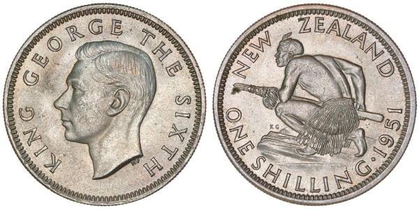 1 Shilling Nouvelle-Zélande Argent George VI (1895-1952)