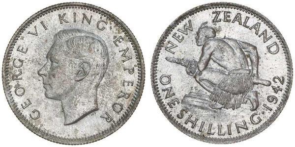 1 Shilling Nouvelle-Zélande Argent George VI (1895-1952)