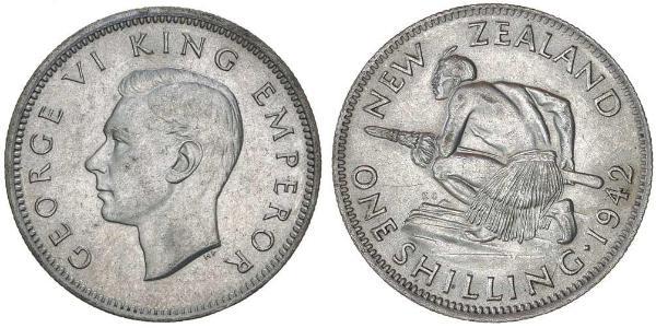1 Shilling Nouvelle-Zélande Argent George VI (1895-1952)