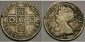 1 Shilling Royaume de Grande-Bretagne (1707-1801) Argent Anne (reine de Grande-Bretagne)(1665-1714)