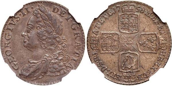 1 Shilling Royaume de Grande-Bretagne (1707-1801) Argent George II (1683-1760)