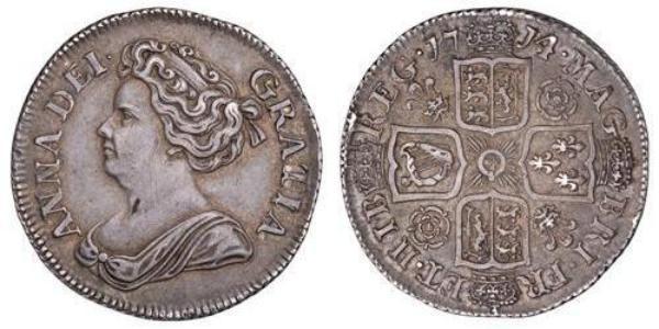 1 Shilling Royaume de Grande-Bretagne (1707-1801) Argent Anne (reine de Grande-Bretagne)(1665-1714)