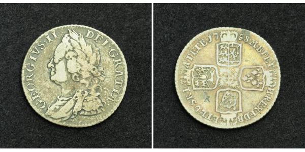 1 Shilling Royaume de Grande-Bretagne (1707-1801) Argent George II (1683-1760)