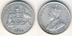 1 Shilling Ôstralie (1788 - 1939) Argent George V (1865-1936)