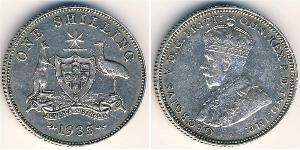 1 Shilling Ôstralie (1788 - 1939) Argent George V (1865-1936)