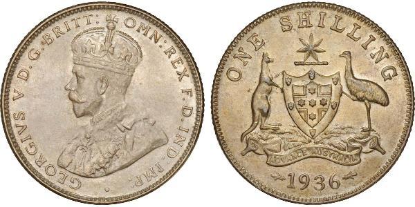 1 Shilling Australia (1788 - 1939) Argento Giorgio V (1865-1936)