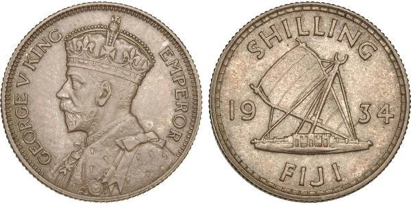 1 Shilling Figi / Impero britannico (1497 - 1949) Argento Giorgio V (1865-1936)