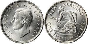 1 Shilling Nuova Zelanda Argento Giorgio VI (1895-1952)