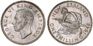 1 Shilling Nuova Zelanda Argento Giorgio VI (1895-1952)