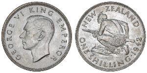 1 Shilling Nuova Zelanda Argento Giorgio VI (1895-1952)