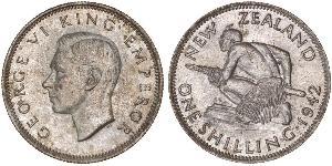 1 Shilling Nuova Zelanda Argento Giorgio VI (1895-1952)