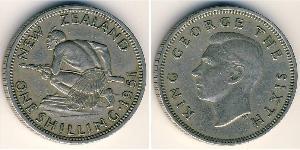 1 Shilling Nuova Zelanda Argento Giorgio VI (1895-1952)