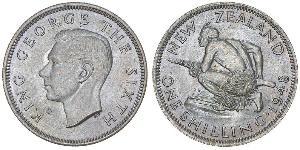 1 Shilling Nuova Zelanda Argento Giorgio VI (1895-1952)